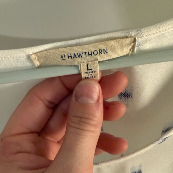 41 Hawthorn Ivory Blouse with Navy Accents - Picture 2 of 4